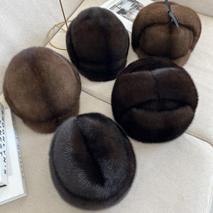 Sombrero <span class=keywords><strong>de</strong></span> Aviador <span class=keywords><strong>de</strong></span> otoño e invierno para hombre, cuero genuino y piel <span class=keywords><strong>de</strong></span> visón entera, sombrero cálido protector <span class=keywords><strong>de</strong></span> orejas para fiestas deportivas, pesca - Product Image 3