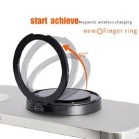 Nouveaux accessoires pour smartphone : Chargeur sans fil magnétique rotatif à 360 degrés avec support d'anneau de téléphone, chargeur rapide 15W pour iPhone 17