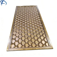 Modern Decoration Hotel Aluminum Carved Wall Partition Metal Screen Austin Luxury Golden Room Divider for Home Living Room