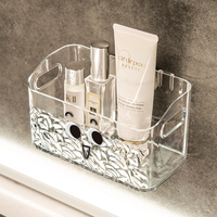 Boîte de rangement en acrylique transparente, organisateur de cosmétiques pour la salle de bain, utilisation sur le bureau et murale