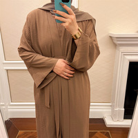 2023 Stock de vente directe d'usine en stock turc dubaï couleur unie costume deux pièces élégant conservateur Abayas + Burqa