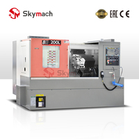 Torno CNC de Alta Precisión BR200L con Bancada Inclinada, Equipado con Sistema de Control Fanuc y Torreta Automática de 12 Estaciones
