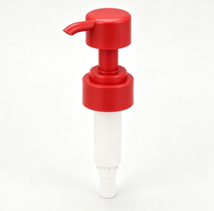 Pompe distributrice de lotion en plastique rouge PP 33/410 4,5 cc avec verrouillage par torsion pour flacons de shampoing, gel douche, savon pour les mains et cosmétiques - Product Image 1