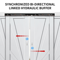 Herrajes para Puertas Correderas, Sistema Hidráulico Sincronizado de 3 Ejes con Cierre Suave, Kit de Riel Superior para Puertas de Vidrio de Cocina