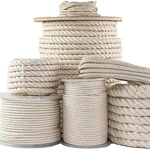 Cuerda trenzada hecha a mano para decoración de pared, cordón trenzado de macramé blanco de algodón Natural 100%