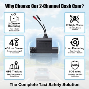 Cámara <span class=keywords><strong>de</strong></span> Coche 4G Dual Delantera e Interior 1080P <span class=keywords><strong>con</strong></span> WiFi, GPS, Transmisión <span class=keywords><strong>de</strong></span> Video en Vivo Remota, Grabadora para Flotas <span class=keywords><strong>de</strong></span> Taxis - Product Image 3