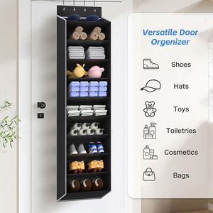 10 Tier Over the Door Organizer - Heavy Duty Hanging <b>Storage</b> Rack Holds 20+ Pairs of Footwear, Boots & Sneakers - Product Image 1