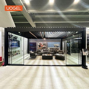 Pergola en aluminium imperméable à LED UOGEL C7 6x4m, solution d'abri extérieur directe du fabricant - Product Image 3