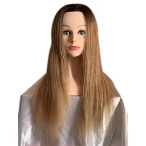 Cabeza de Maniquí de pelo mezclado negro para mujer, maniquíes de cosmetología, peluquería, color negro, venta al por mayor - Product Image 4