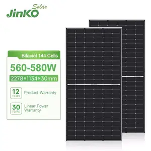 Jinko First Grade N-Type Solar Panels 585W 580W 575W Double Sided Jinko Module Bifacial and Half Cell 580Watt