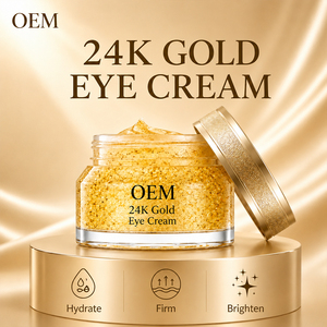 Crème pour les yeux au logo personnalisé, or 24 carats, naturelle, biologique, végétalienne, à base de plantes, anti-rides, raffermissante, éclaircissante, soin quotidien de la peau - Product Image 1