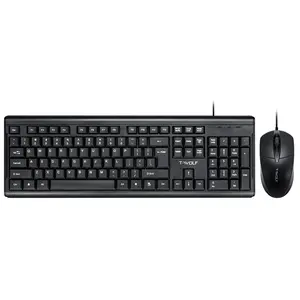 T-WOLF TF500 Keyboard and Mouse Combo USB Wired Gaming keyboard For Desktop Office Home Game Keyboard and Mouse Set