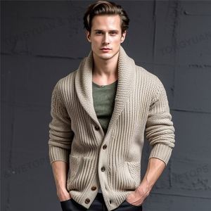 Hot Sale Stylish Nylon Cotton <strong>Shawl</strong> <strong>Collar</strong> Sweater Jacket Spring Winter Clothes Knitted <strong>Cardigan</strong> <strong>Men</strong> - Product Image 3
