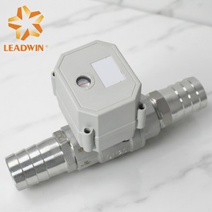 Vanne à boisseau sphérique électrique en acier inoxydable DN25 24VDC IP67 avec fil de retour pour circuit de fluide de machine de dialyse médicale - Product Image 1
