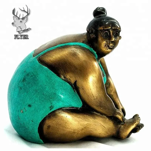Décoration de jardin d'extérieur, grande statue de femme corpulente en métal, sculpture en bronze, femme corpulente en <span class=keywords><strong>yoga</strong></span> à vendre - Product Image 4