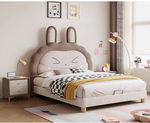 Cama de Madera para Niñas, Diseño de Animales Bonitos y Cómodos, Juego de Dormitorio para Adolescentes, Cama en el Dormitorio - Product Image 5