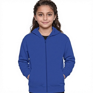 Sweat-shirt à capuche unisexe pour enfants, bleu royal uni, manches longues, décontracté, pull-over, sweat-shirt à capuche bleu clair pour filles - Product Image 1