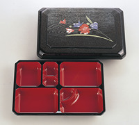 Eco Friendly Japonais Laque Alimentaires Plateaux Réutilisables Rectangle Acceptable ABS-1000 Paypal ou T/T JP Réutilisable et Lavable
