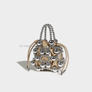 Design High-End Satchel Crossbody Bag Fashionable Versatile Beaded Bag Exquisite Cut Bead Woven PU <b>String</b> Tanjing - Product Image 3