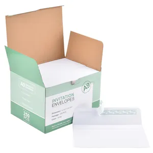 A9 5.75英寸x 8.75英寸定制高白色和棕色牛皮纸信封包装卡热卖信封剥离和密封