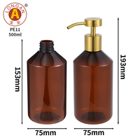 Distributeur de savon en plastique écologique de 500 ml avec logo personnalisé et tête de pompe en métal pour les marques de cosmétiques et de soins de la peau
