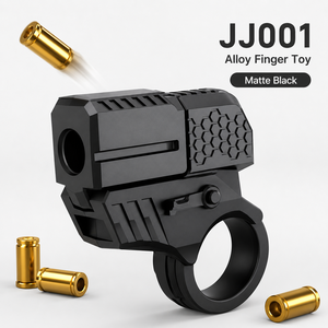 Pistolet jouet anti-stress en alliage noir mat avec éjection de douilles, pistolet à balles souples pour garçons, idéal pour l'extérieur - Product Image 1