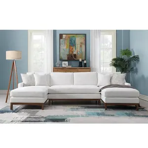 Tecido chenille sofá sofá móveis 3 pc ecksofa secional canto Marfim branco cinza cinza azul marinho marrom verde branco preto