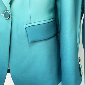 High Quality Fall 2023 Plus Size 2 Piece Skinny Fit Button Women's <b>Blazer</b> & Pants <b>Set</b> Office Wear - Product Image 5