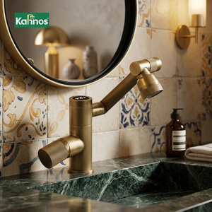 Antique Solid Brass <b>Single</b> Hole Deck Mount Bathroom <b>Basin</b> Faucet Wholesale Cabinet Lavatory Vanity Water <b>Tap</b> Classic Design - Product Image 1