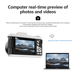 <span class=keywords><strong>Appareil</strong></span> <span class=keywords><strong>photo</strong></span> <span class=keywords><strong>numérique</strong></span> 4K pour débutants, style rétro, 64MP, capteur CMOS, couvercle rabattable, WiFi, zoom <span class=keywords><strong>numérique</strong></span> 18X, neuf d'usine - Product Image 3