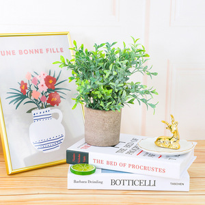Mini plantes <span class=keywords><strong>de</strong></span> romarin <span class=keywords><strong>de</strong></span> verdure artificielle PE <span class=keywords><strong>en</strong></span> <span class=keywords><strong>pot</strong></span> fausses plantes pour la décoration intérieure pour étagère bureau salle <span class=keywords><strong>de</strong></span> bain Table basse Graduation - Product Image 2