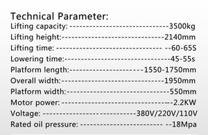Yl635k inground cắt kéo xe nâng lên xe thang máy bảng nền tảng 3500kg có thể điều chỉnh nền tảng làm việc di động - Product Image 3