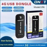 Modem Internet sans fil 4G portable petit dongle USB ABS avec carte SIM d'insertion 150M LTE et carte Internet sans fil WIFI 4G
