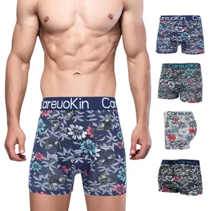 Young Man Underwear Panties Pantie Men Flower Print Quick Dry And Comfort Soft Boxer Briefs Careuokin A1232