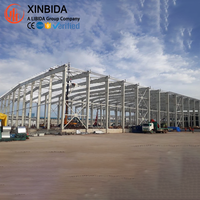 Bâtiment préfabriqué en structure métallique lourde, bureau moderne à plusieurs étages et entrepôt/garage