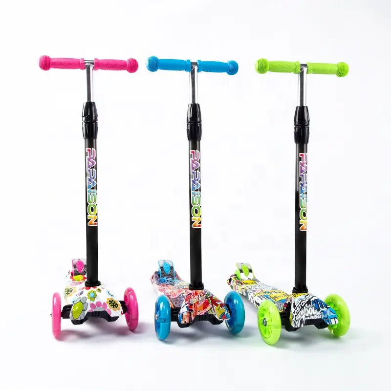 Graffiti colorful perpulor kids scooter regolabile in altezza 4 ruote scooter para nios
