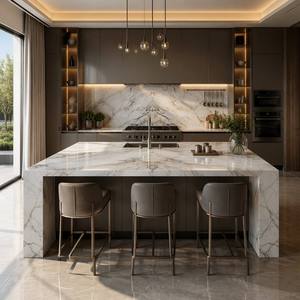 Lastra in Pietra Sinterizzata Calacatta Gold Opaca 1600*3200mm, Antiscivolo e Resistente all'Usura per Pavimenti <span class=keywords><strong>di</strong></span> Ville - Product Image 6