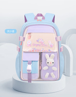 Mochila escolar para estudiantes, conjunto de 3 uds de escuela primaria, mochila multifuncional de estilo pijo con conejito bonito, mochilas escolares