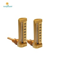 Casing logam termometer industri Liquid-in-Glass dengan rentang suhu 0 hingga 1000 derajat