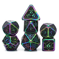 Jeu de dés polyédriques en métal D20 pour jeux de rôle D&D et jeux de société