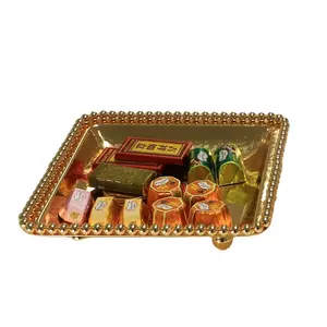 Unique Glass & metal Design Dry Fruit Gold Plated Bowl & Tray For Home Hotel & Gifts Table Decorative Products At Wholesale