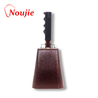 Cloche de vache en acier de 7 pouces avec poignée cloche d'acclamation pour événements sportifs grandes cloches et carillons d'école solides Instrument de musique à percussion