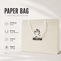 Sac de shopping en papier kraft blanc écologique personnalisé de qualité supérieure avec impression de logo pour les marques de mode