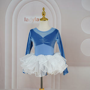 Populer modis anak perempuan anak-anak thong lengan panjang gadis beludru rok balet <span class=keywords><strong>leotard</strong></span> gaun kostum - Product Image 5