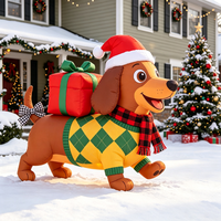 Nouvelle Décoration de Noël Gonflable Renne et Bonhomme en Pain d'Épices en Tissu Oxford, Mignonne, pour Fêtes, Événements et Décoration Intérieure, Durable, Imperméable et Résistante au Soleil