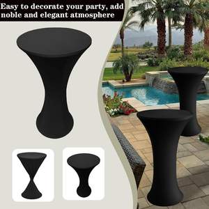 <span class=keywords><strong>Nappe</strong></span> ronde en spandex pour cocktail, haute élasticité, résistante à la décoloration, anti-poussière, facile à nettoyer, légère, épaisse, sans couture, vente chaude - Product Image 4