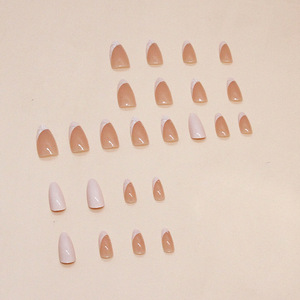 <span class=keywords><strong>Uñas</strong></span> Postizas Cortas Francesas de Gel ABS, Puntas <span class=keywords><strong>Negras</strong></span> <span class=keywords><strong>con</strong></span> Decoración de Purpurina Dorada en Ángulo, Cobertura Completa, <span class=keywords><strong>Uñas</strong></span> Postizas Naturales para Mujer <span class=keywords><strong>con</strong></span> Pestañas Adhesivas - Product Image 3