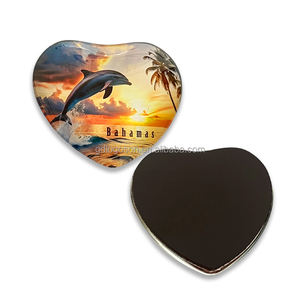 Caribisch Souvenir Op Maat Gemaakte Bahamas Barbados Koelkastmagneten Rond Dolfijn Kustkristal Glazen Koepel Koelkastmagneet Maker - Product Image 3