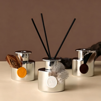 Diffuseur de parfum sans flamme en verre avec plume argentée, sans alcool, 120 ml, parfum longue durée, rafraîchisseur d'air pour la maison