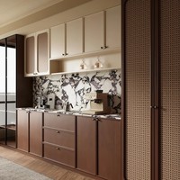 Modernes Luxus-Sideboard Wohnzimmermöbel mit Rattantüren Kaffee-Bar Aufbewahrungsschrank für Esszimmer Villa Zuhause